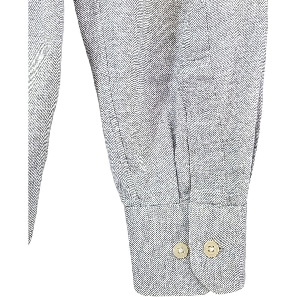 Quiet Luxury Scott Barber Button-Down Shirt Mens M Gray Twill Workwear - Picture 5 of 9